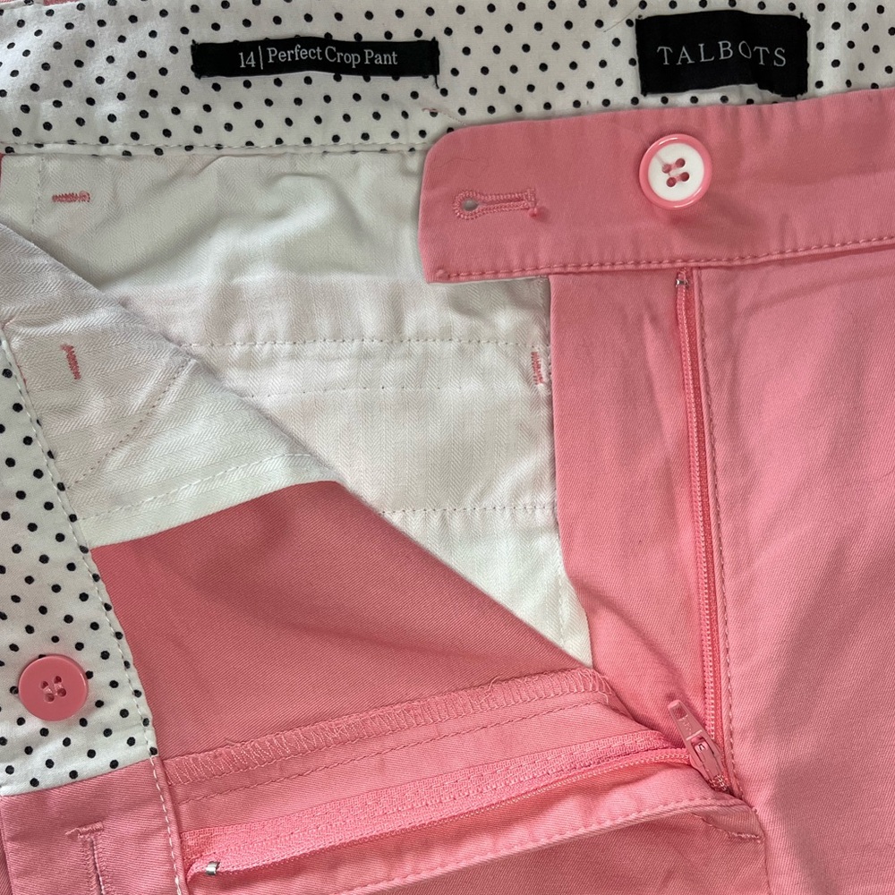 NWOT Talbots Perfect Crop Peach Pants, Size 14 - Picture 3 of 5